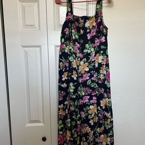 Old Navy Floral Print Dress with Pink and Green Accents